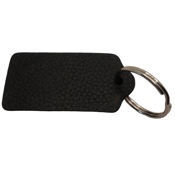 Vintage Coach Imprinted “Coach New York” Black Leather Silver Ring Keychain - Picture 9 of 9